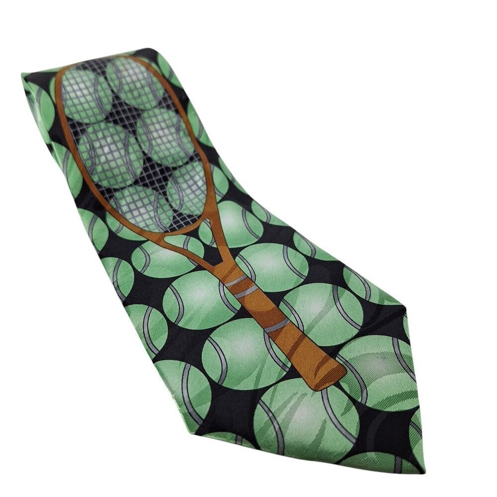 Fratello Green Tennis Ball Rackets Novelty Necktie